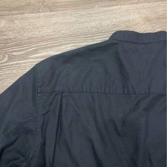 Club Monaco Flannel Cotton Blend Black Stand Color Casual Button Down Shirt - Picture 6 of 6